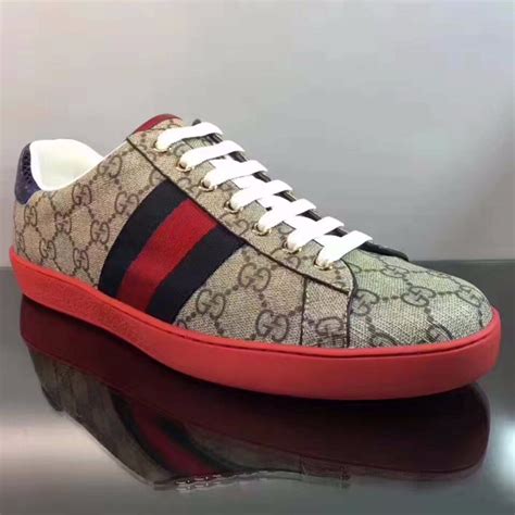 Men's Gucci Ace sneaker with Web in black GG Supreme canvas 